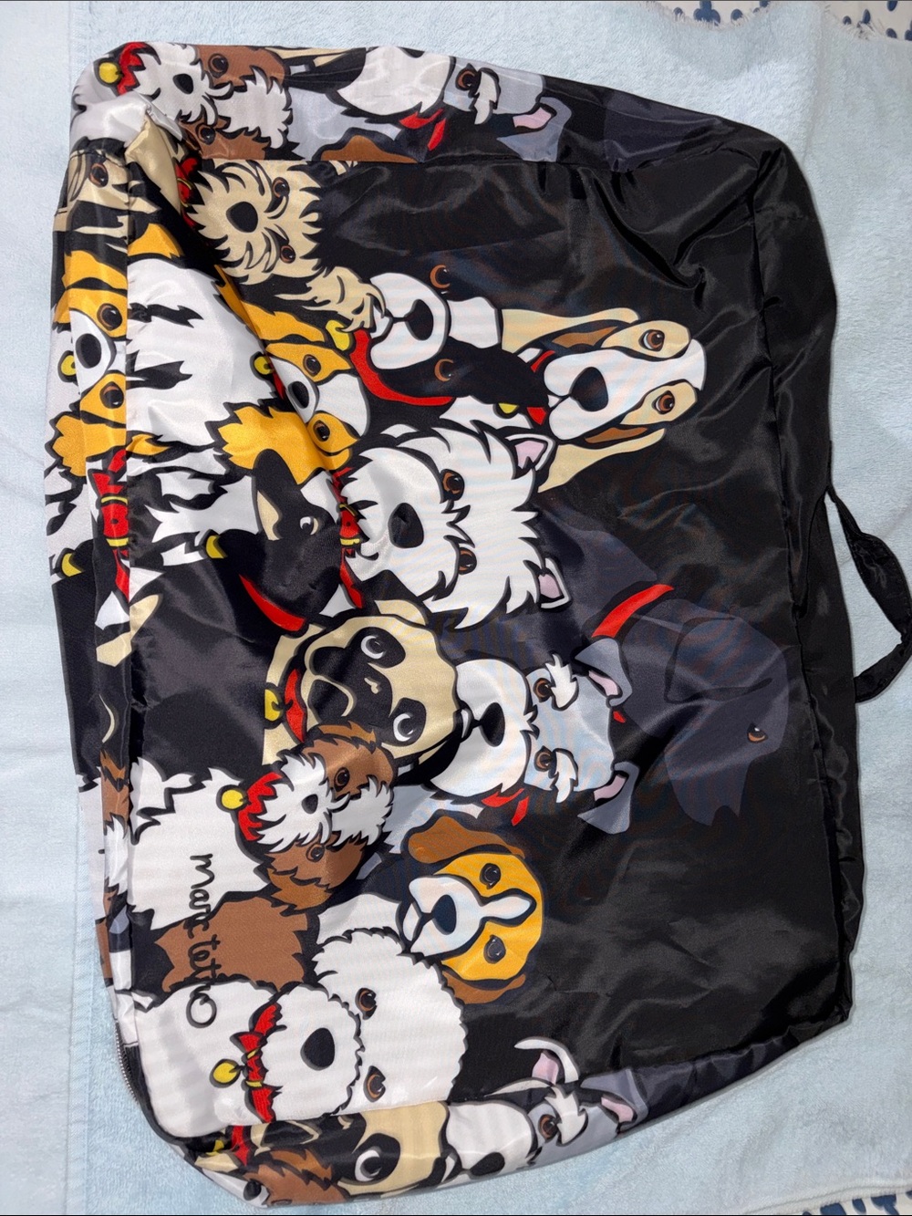 Marc Tetro Dogs zip around tote bag NWOT 18x13”